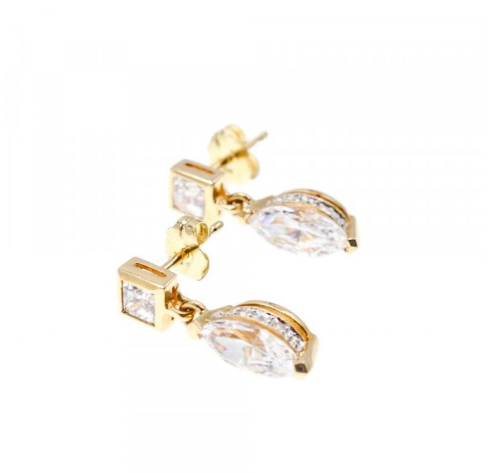 14K Yellow Gold CZ Earrings